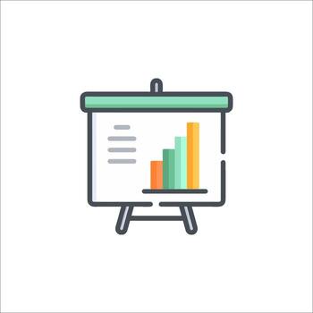 A presentation board with a chart on it vector