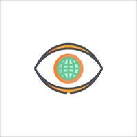 An eye with a globe inside it vector