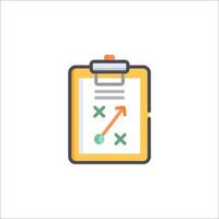 A clipboard with an arrow and a check mark on it vector
