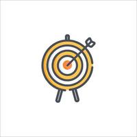 Target icon with arrow and target on white background vector