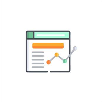 A web page with a graph and a bar chart vector