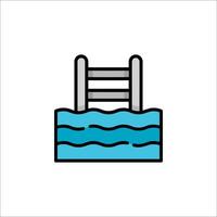 A ladder in the water icon vector