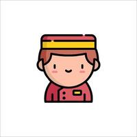 A cartoon character with a hat on his head vector