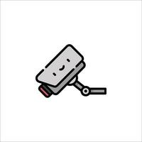 A cartoon surveillance camera icon on a white background vector