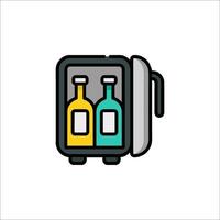 A refrigerator with two bottles of wine in it vector