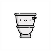 A cartoon toilet with a smiley face on it vector