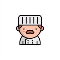 A chef icon with a mustache and mustache vector