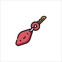 A key with a red heart on it vector