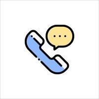 A phone icon with a speech bubble vector