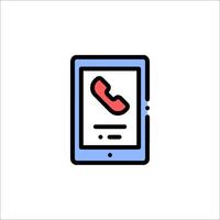 A phone icon on a tablet computer vector