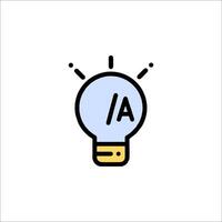 A light bulb with the word a written on it vector
