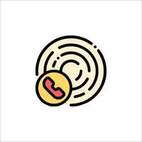 A phone icon with a spiral in the middle vector