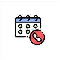 Calendar icon with phone call vector