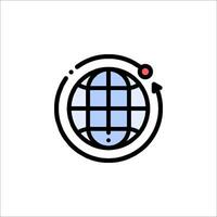 A globe with a red dot on it vector