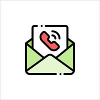 A call icon with an envelope and a phone vector