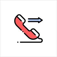 A phone receiver with an arrow pointing to it vector