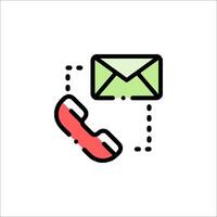 A phone call icon with an envelope vector
