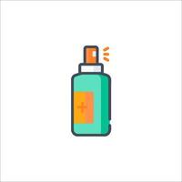 A bottle of hand sanitizer with a green cap vector