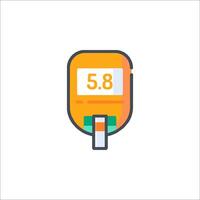 An orange and white glucose meter icon vector