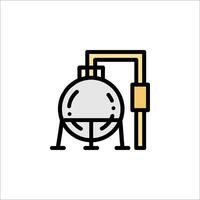 A line drawing of a machine with a pipe vector
