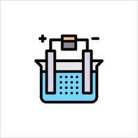 A blue and white icon of a container with a lid vector