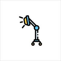 A robot with a light on it vector