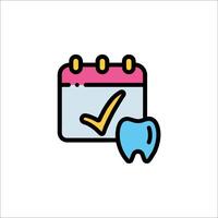 A calendar with a tooth and check mark vector