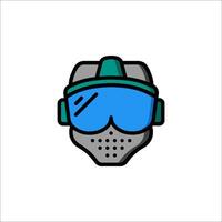 A helmet with goggles on it vector