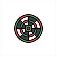 A dartboard with a target in the center vector