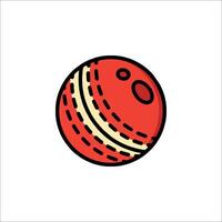 A red cricket ball icon on a white background vector