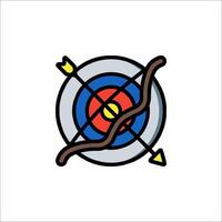 Arrow and target icon in a line style vector