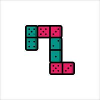 A colorful dice block icon on a white background vector