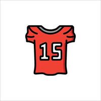 A red football jersey with the number 15 on it vector