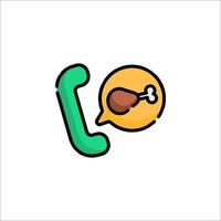 A phone call icon with a turkey and a phone vector