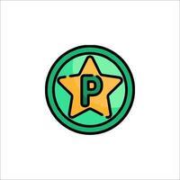 A star with the letter p on it vector
