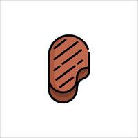 Steak icon in a flat style on a white background vector
