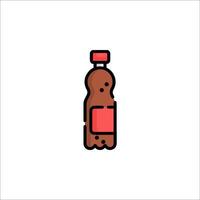 A bottle of soda with a red cap on it vector