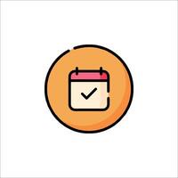 A calendar icon with a check mark on it vector