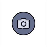A camera icon in a circle on a white background vector