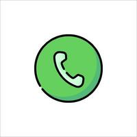 A green phone icon on a white background vector