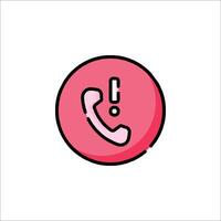 A pink phone icon with a red circle vector