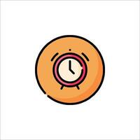 An orange clock icon on a white background vector