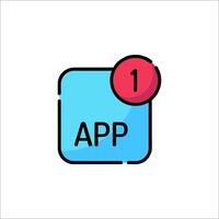 The app icon is shown with a red dot on it vector