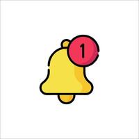 A yellow bell with a red dot on it vector