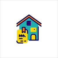 A house with a sign on it and a note vector