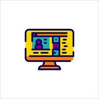 A computer monitor with a person on it vector