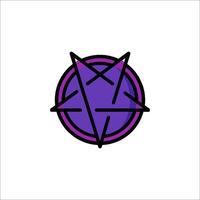 A purple pentagram with a black and purple star in the middle vector