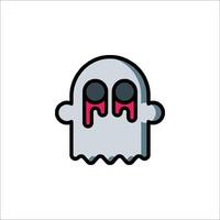 A ghost with a red eye and pink nose vector