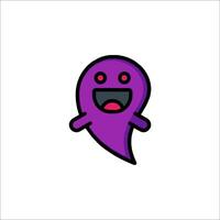 A purple ghost with a smile on its face vector