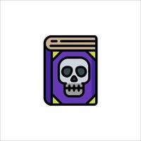 A skull is sitting on a book with a skull on it vector